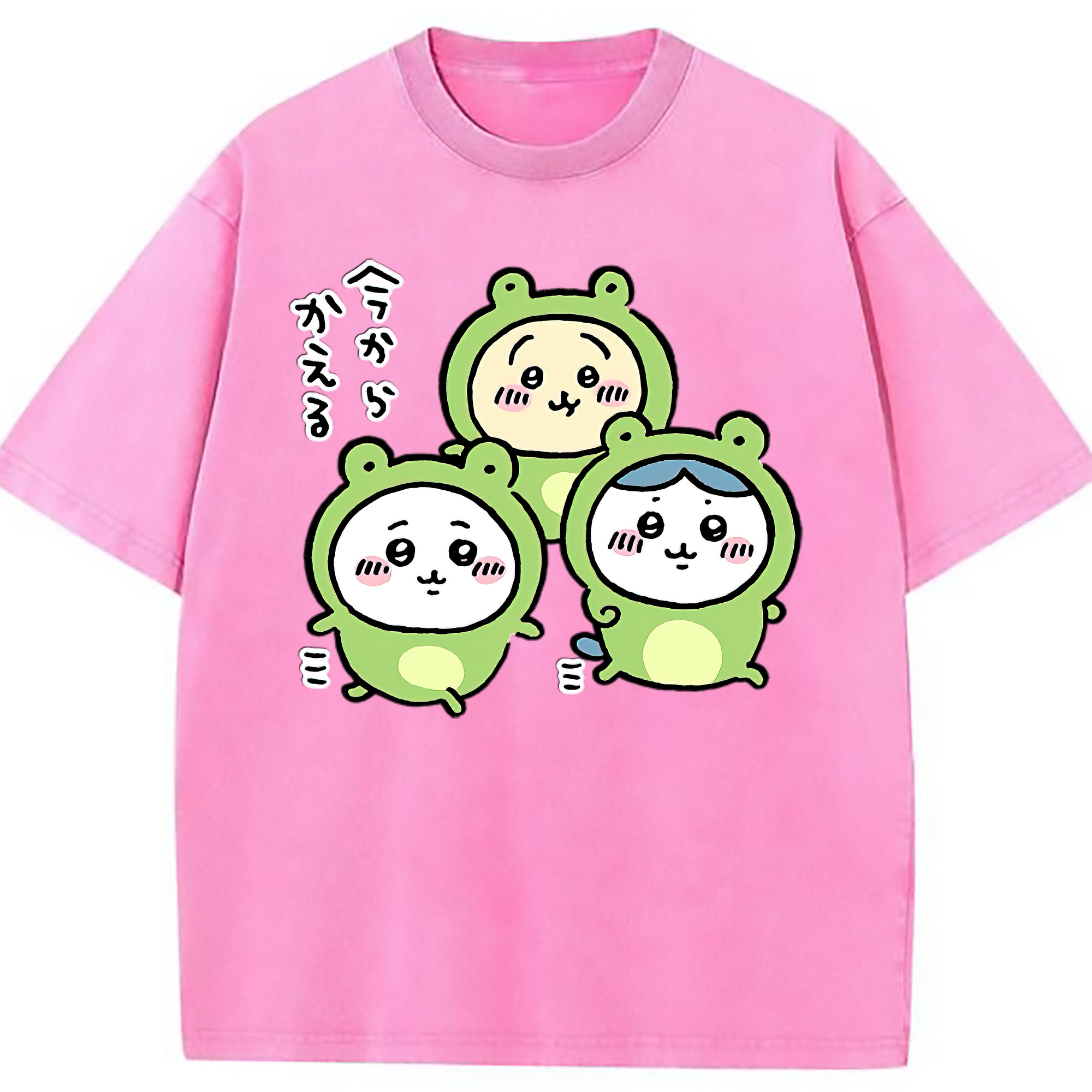 （画像用） ちいかわ ハチワレ Chii-kawa hachiware 綿100% ヴィンテージ風 半袖Tシャツ（フロントプリント）